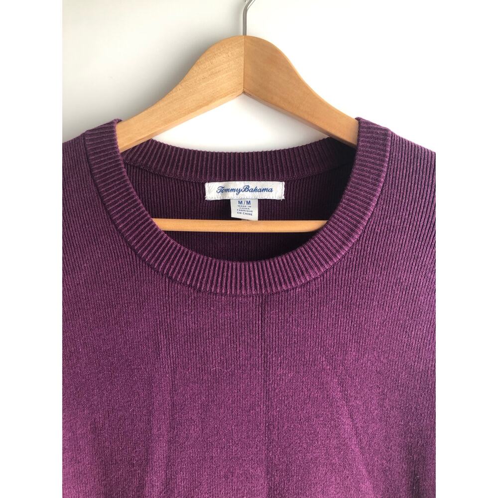 Tommy Bahama Womens Sweater Dress Purple Crew Neck Size Medium - Picture 2 of 9